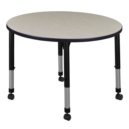 Regency Round Mobile Tables, 30 W, 30 L, 23-34 H, Wood, Metal, Maple TB30RNDPLAPCBK
